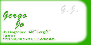 gergo jo business card